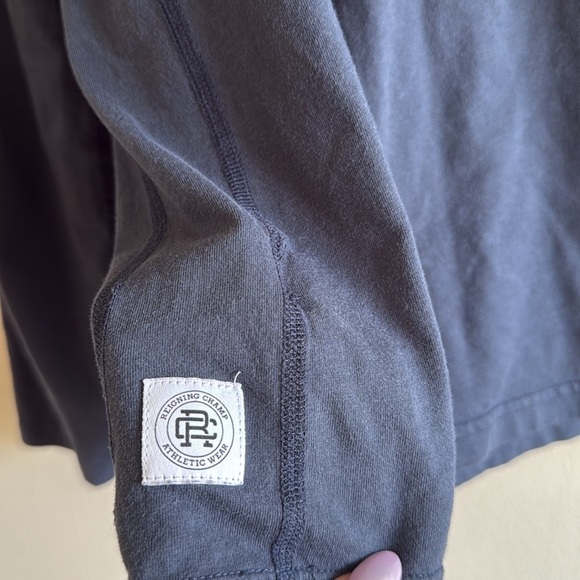 Reigning Champ Long Sleeve Henley T Shirt Navy Blue - Picture 6 of 12